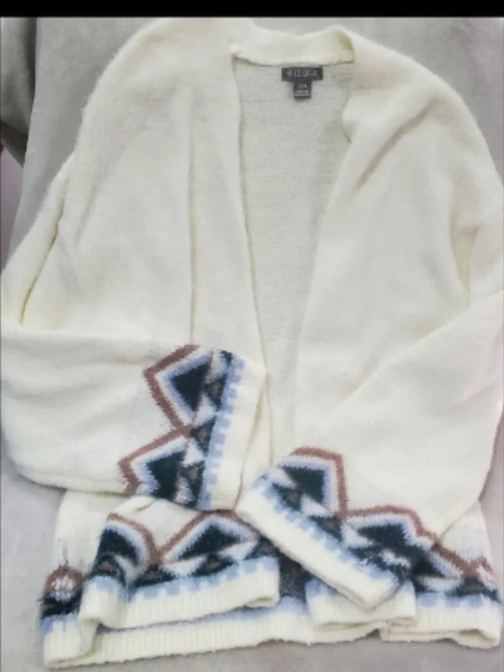 Falls Creek Boho Fuzzy Open Cardigan Sweater NWOT Women's Small/Medium